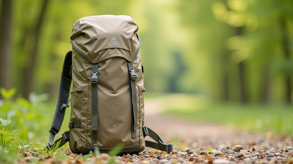Ergonomický turistický batoh o objemu 20-25 litrů se polstrovanými popruhy, v přírodním prostředí